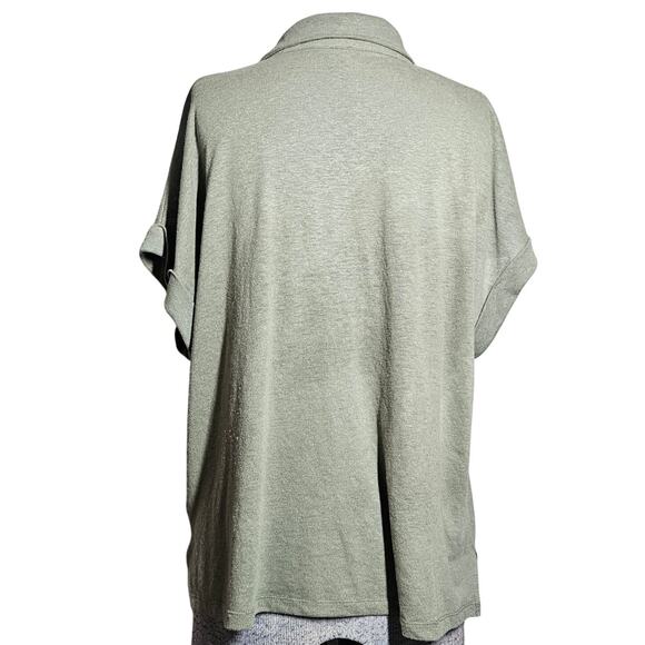 Banana Republic Green Linen Blend Top Size Large - Picture 2 of 4